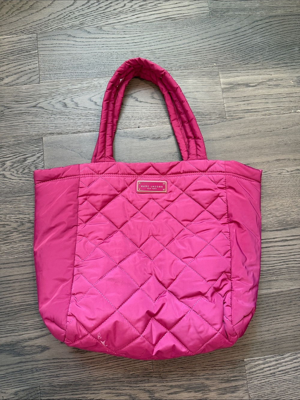Marc Jacobs New York pink quilted tote bag